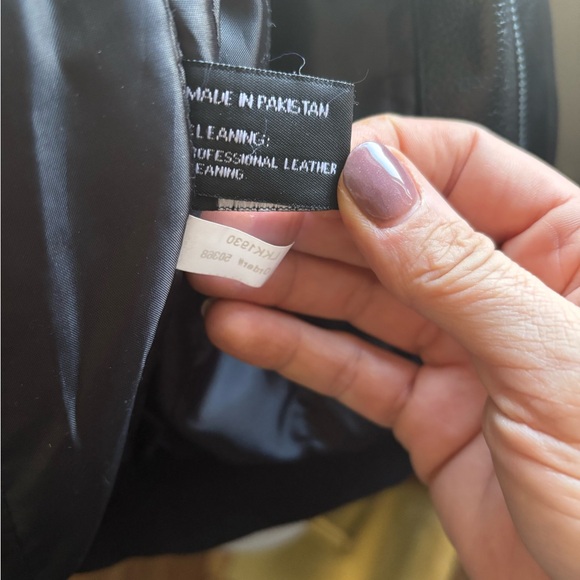 Kids Black Faux Leather Jacket - Picture 4 of 7